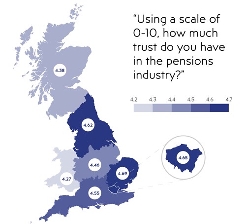 Regional trust map